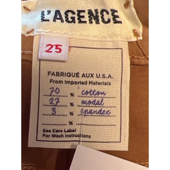 NWT L'AGENCE Marguerite Jean Camel 25 - Picture 3 of 7